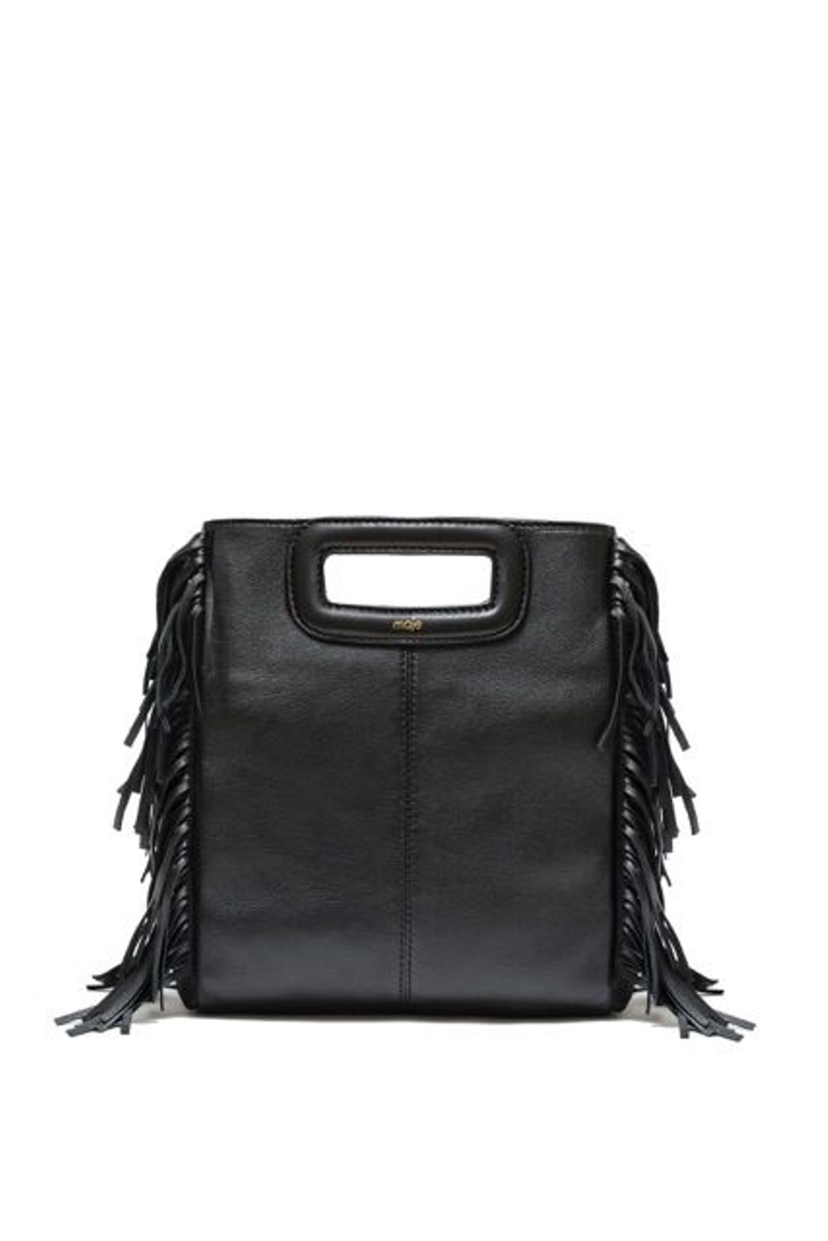 The M Bag by Maje de piel en negro