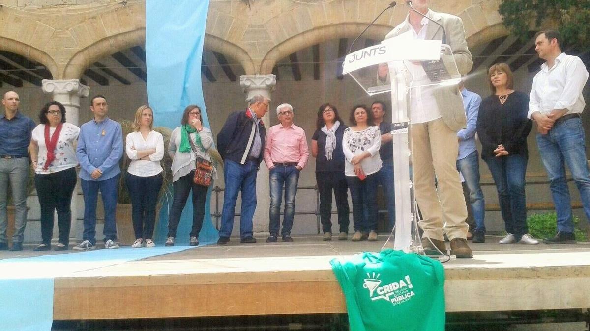 El exalcalde Miquel Àngel March, en un pasado acto de Junts Avançam en Pollença.