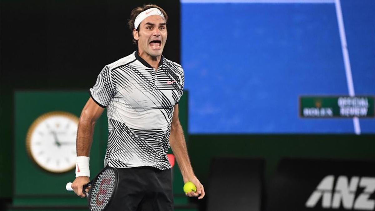 Roger Federer celebra su victoria en el Open de Australia 2017