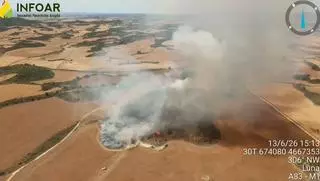 Declarado un incendio forestal en Luna (Zaragoza)