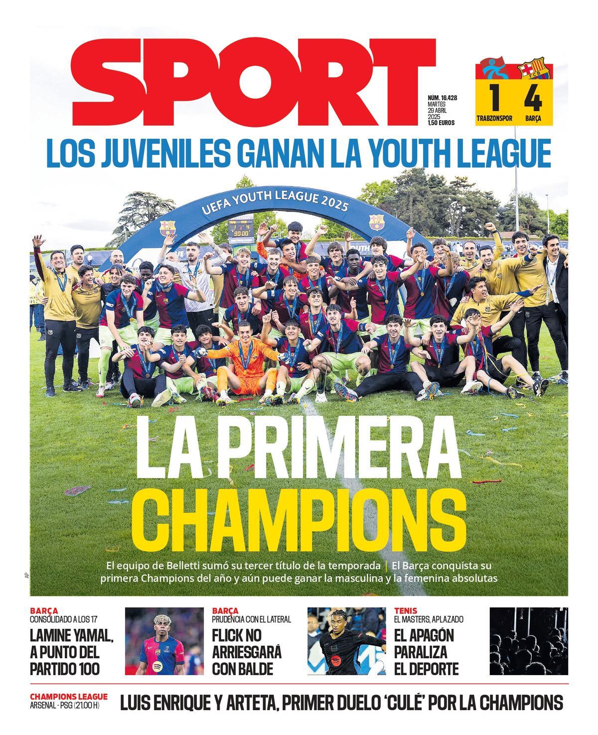 Esta es la portada de SPORT de hoy martes, 29 de abril de 2025
