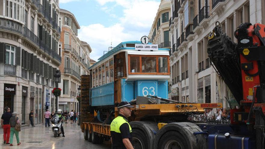 Entrada del tranvía por la calle Larios el pasado 28 de mayo.