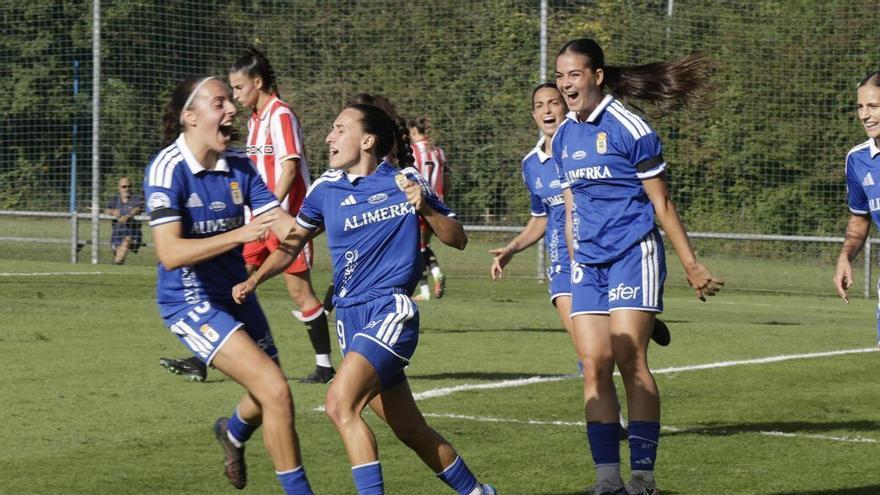 El Oviedo se da un festín ante el Sporting en el primer derbi asturiano del curso: las azules, a la siguiente ronda de la Copa de la Reina