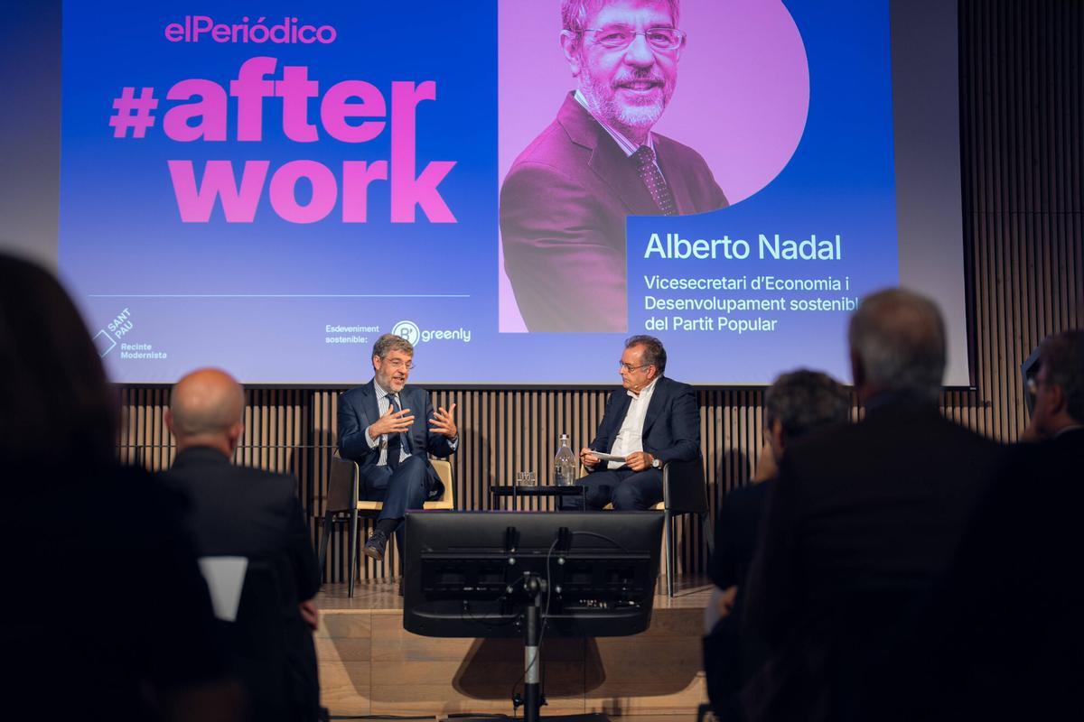Barcelona, 17/10/2025. Economía. El vicesecretario de Economía y Desarrollo Sostenible del Partido Popular, Albert Nadal, durante un afterwork en la Sala Pau Gil del Recinte Modernista de Sant Pau. Foto de Zowy Voeten