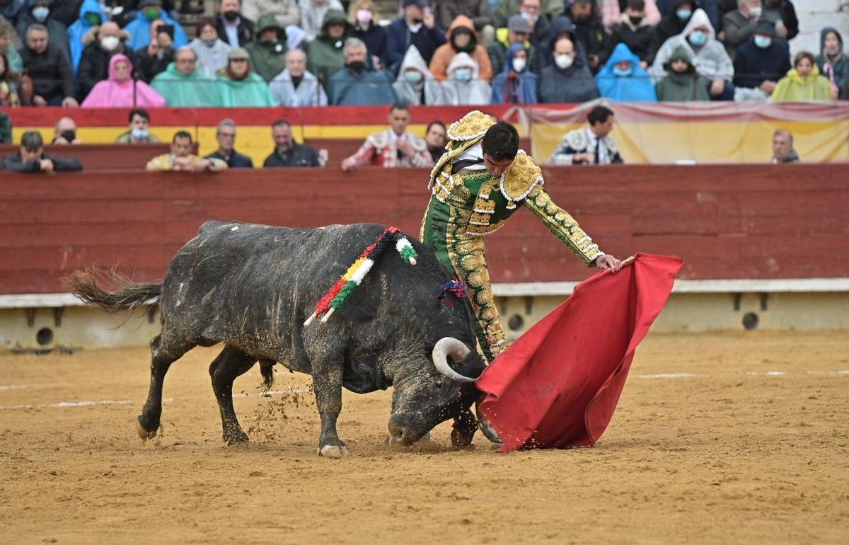 Miguel Ángel Perera torea un victorino en la Feria de la Magdalena 2022.
