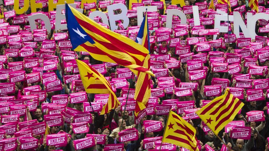 Una imagen de la manifestación en Barcelona.