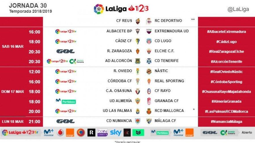 Contra el Numancia, también en lunes