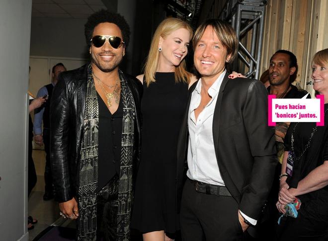 Lenny Kravitz, Nicole Kidman y Keith Urban posan sonrientes y felices