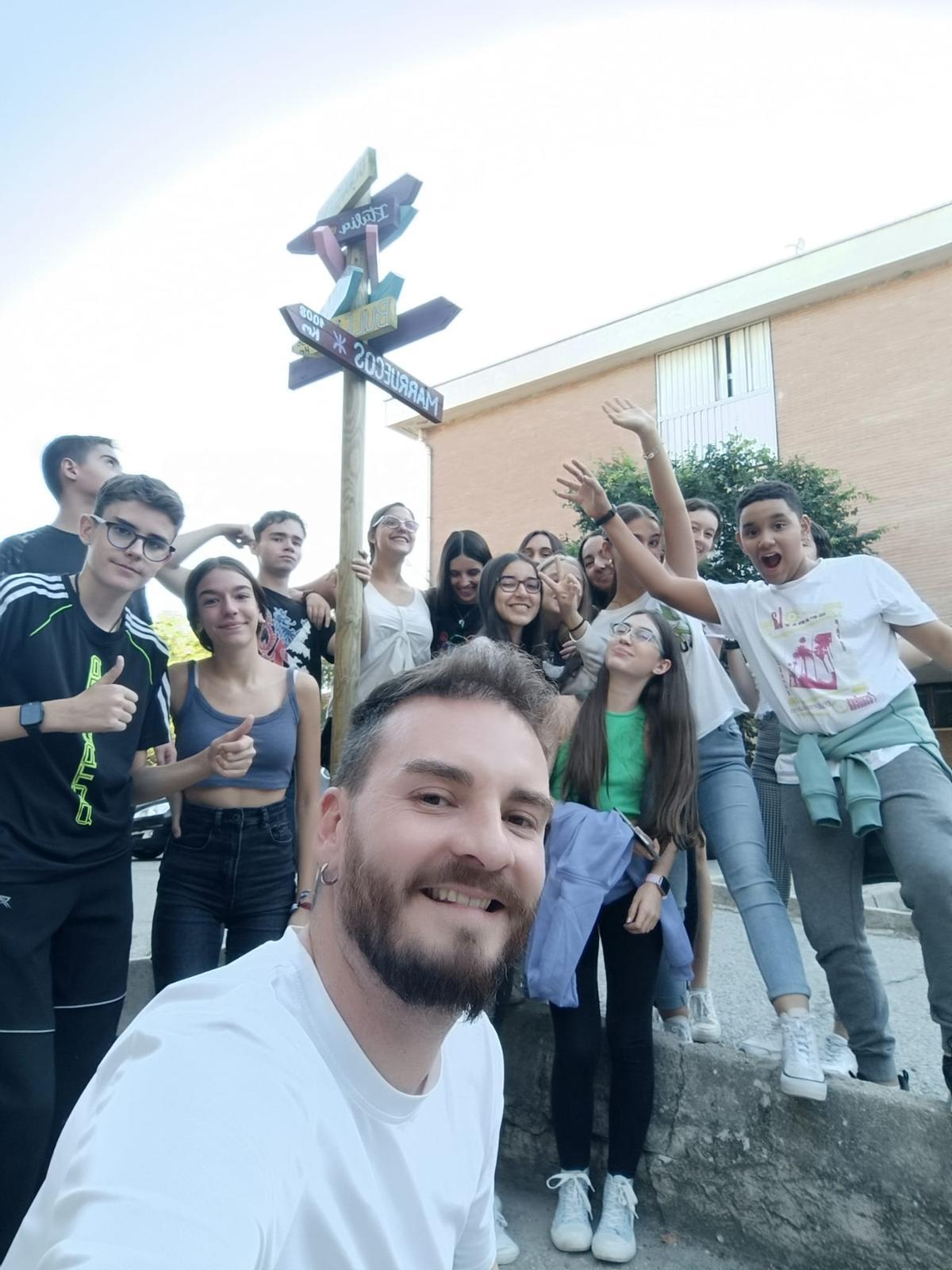 Daniel Martín Devesa, con sus alumnos de Segovia.