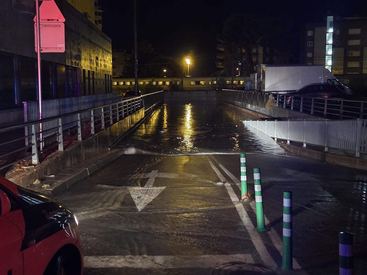 Efectos de las lluvias torrenciales en Torredembarra