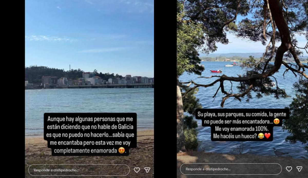 Imágenes compartidas por Cristina Pedroche durante su estancia en Galicia