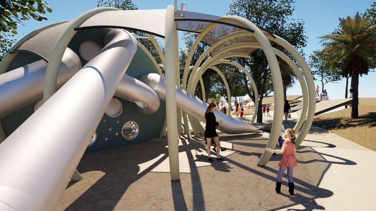 Infografía del futuro parque Santa Catalina, en el municipio de Santa Cruz de Tenerife
