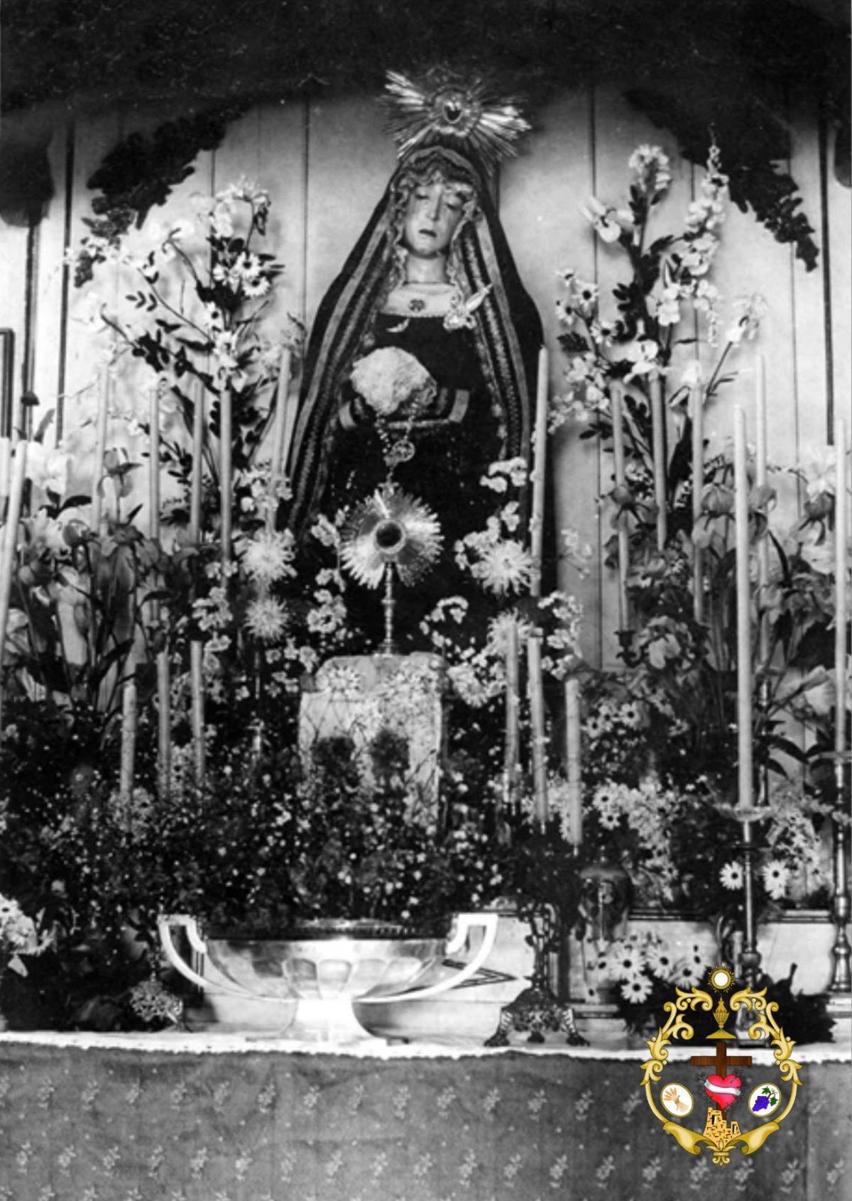 Antigua imagen de la Virgen de los Dolores del Puerto de la Torre, que se perdió en 1931.