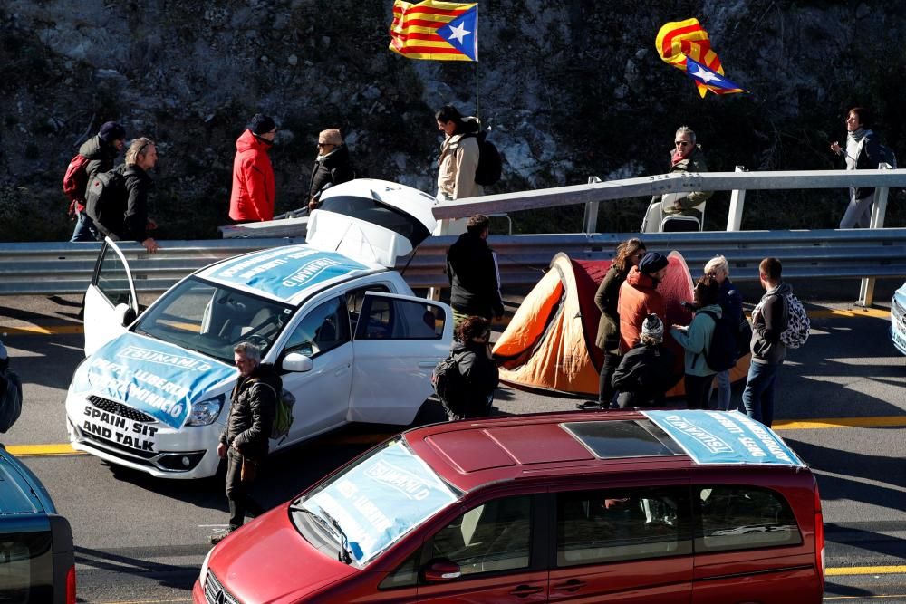 Protesta independentista en La Jonquera