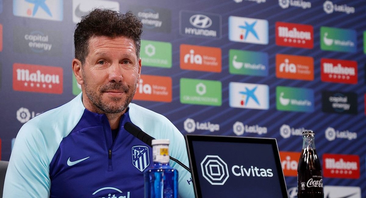 Simeone, en la rueda de prensa previa al Girona-Atlético de Madrid.