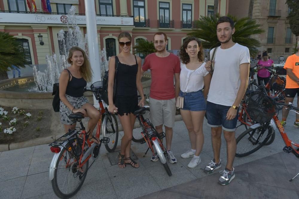 Ruta de bicicletas a la luz de la luna de Murcia