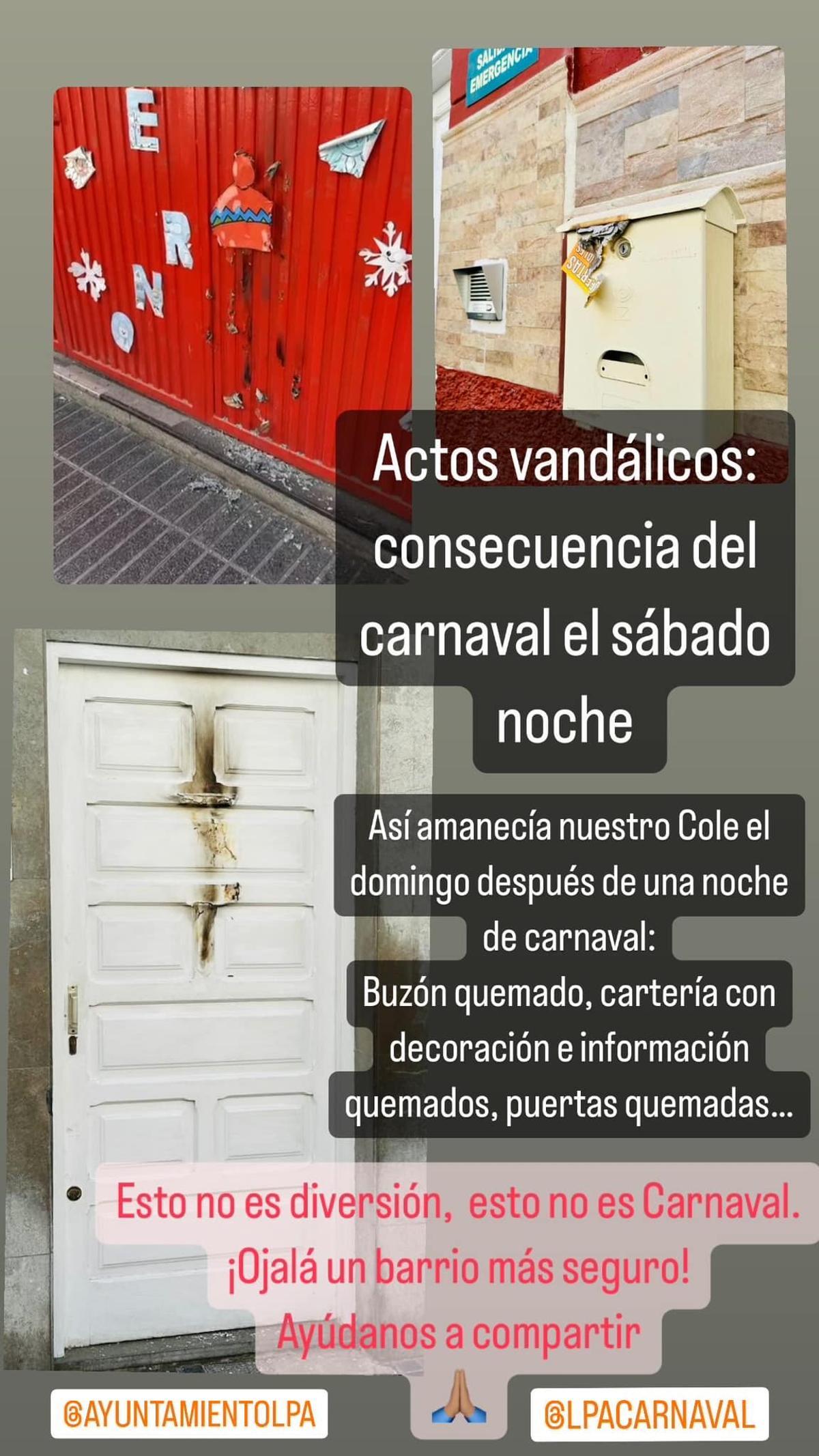 Queman un colegio de La Isleta: el primer acto vandálico del Carnaval de Las Palmas de Gran Canaria