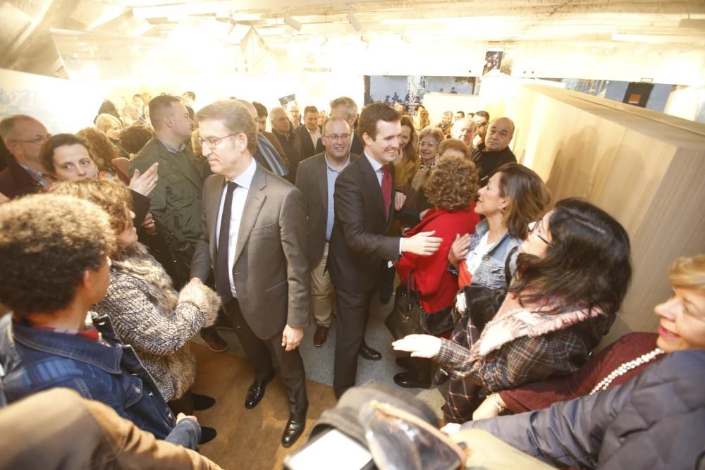 Casado estuvo arropado por Feijóo y Muñoz en su acto en A Sede del Celta