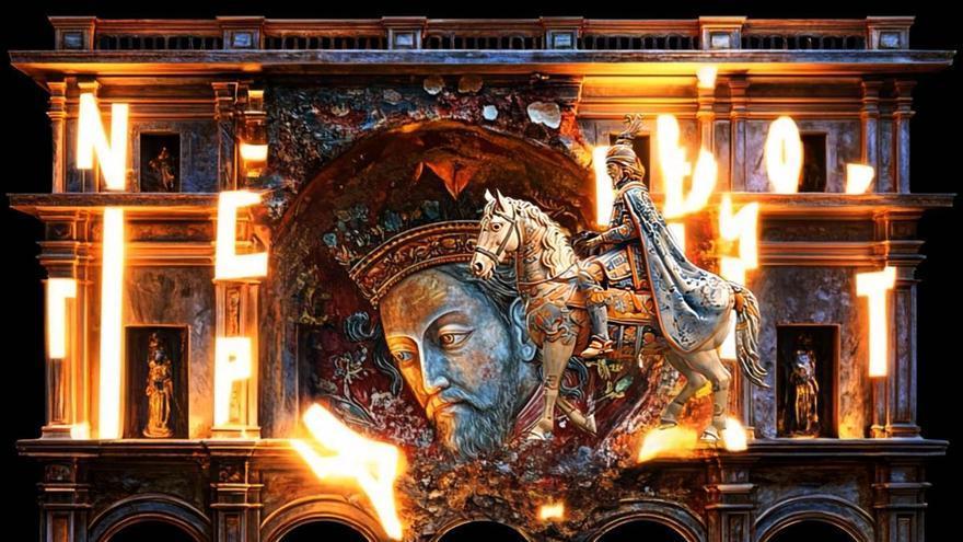 Das Museumskonsortium beginnt die Feierlichkeiten zum 775. Jahrestag von Castellón de la Plana mit einem Videomapping auf der Fassade des Rathauses