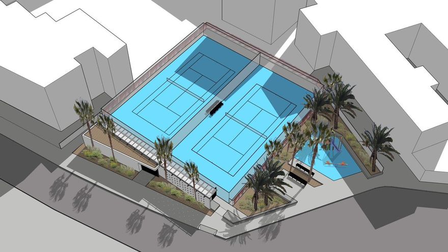 The city council presents the project to remodel the tennis courts in La Hondura