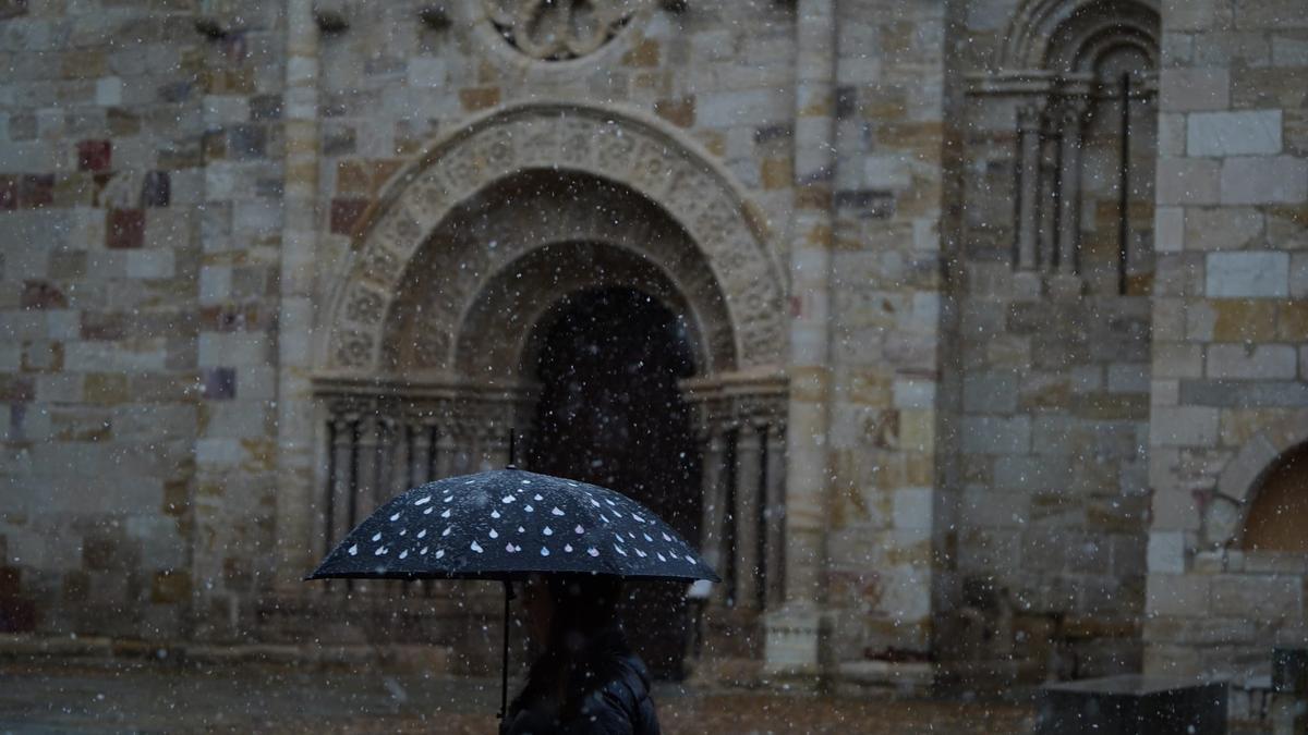 Nieve en Zamora capital.