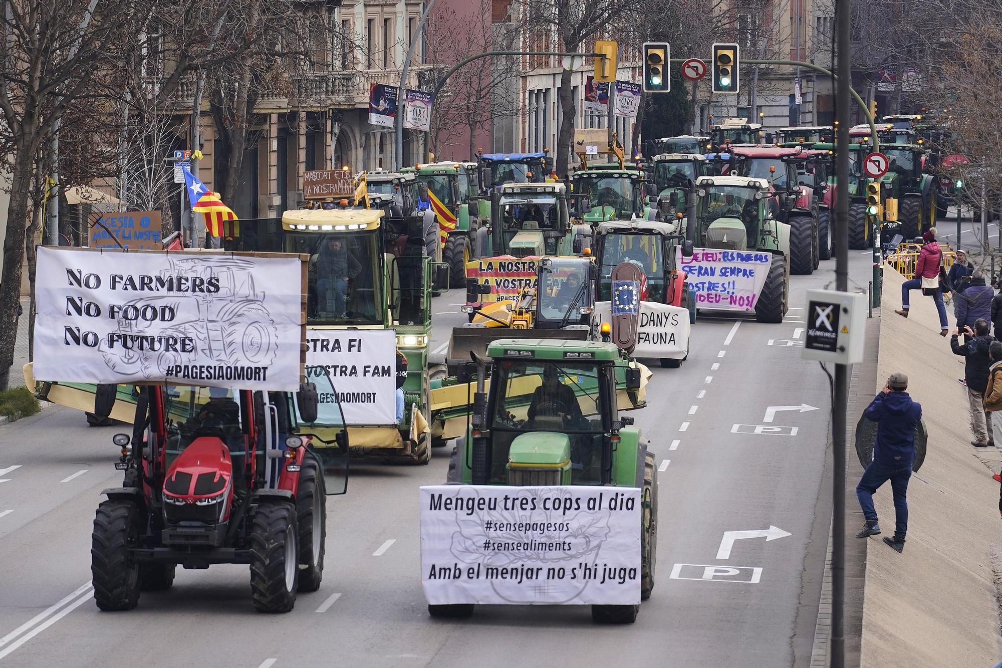 Protesta de la pagesia a Girona