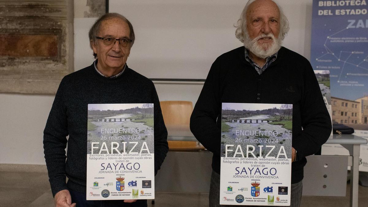 Manuel Fariza, a la izquierda, y José Martín Barrigós durante la presentación de la jornada sobre Sayago