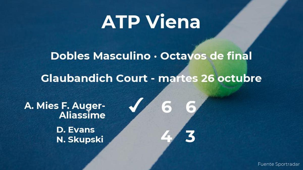 Mies y Auger-Aliassime se imponen en los octavos de final del torneo ATP 500 de Viena