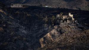 Terrenys calcinats per l’incendi forestal a Los Gallardos. | JAVI CARRIÓN / EUROPA PRESS