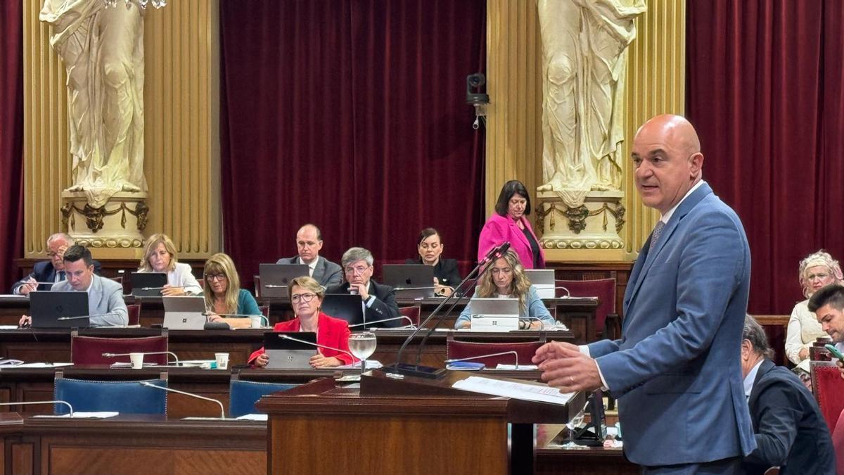 Vicent Marí, durante su intervención en el Parlament.