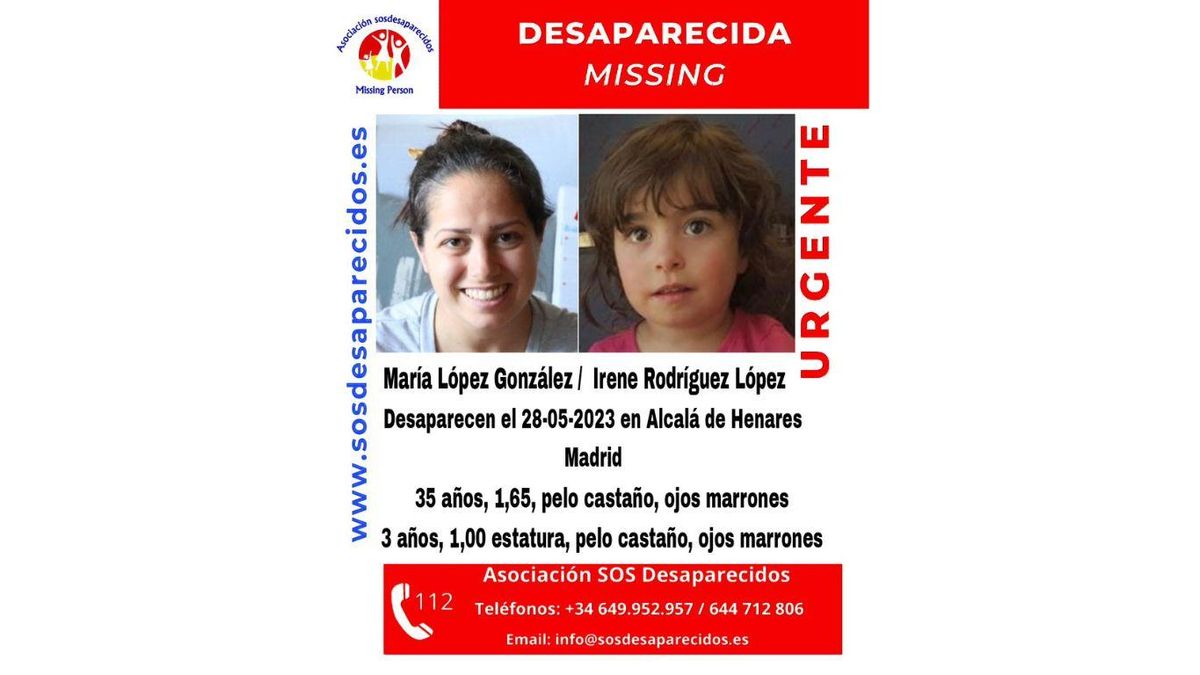 Imagen con Irene y su madre, difundido por la asociación SOS Desaparecidos.