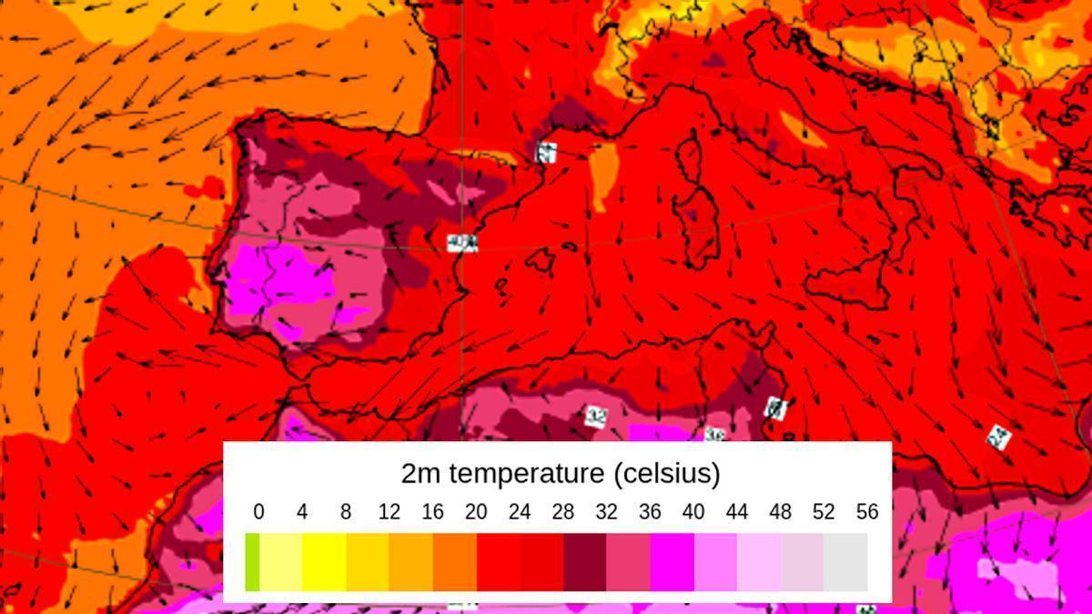 Modelo meteorológico europeo con la previsión de este viernes.