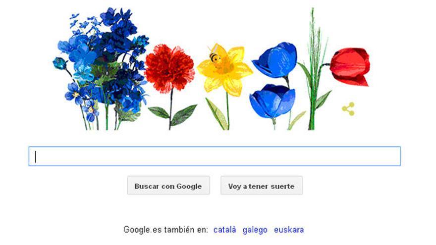 Doodle de Google con motivo de la primavera.