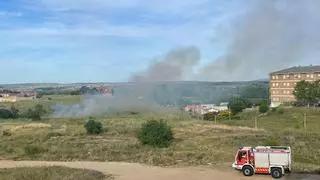 Fuego en Zamora: incendio en el descampado de la barriada de Asturias