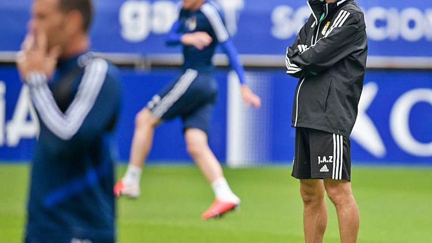 Ziganda, en un entrenamiento en el Carlos Tartiere.