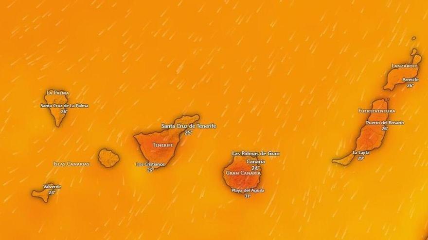 El calor intenso continúa en Canarias con máximas de 37 grados y calima este viernes