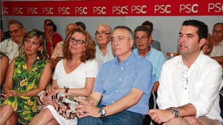 Pere Navarro en l&#039;acte de Malgrat de Mar a què va acudir ahir.