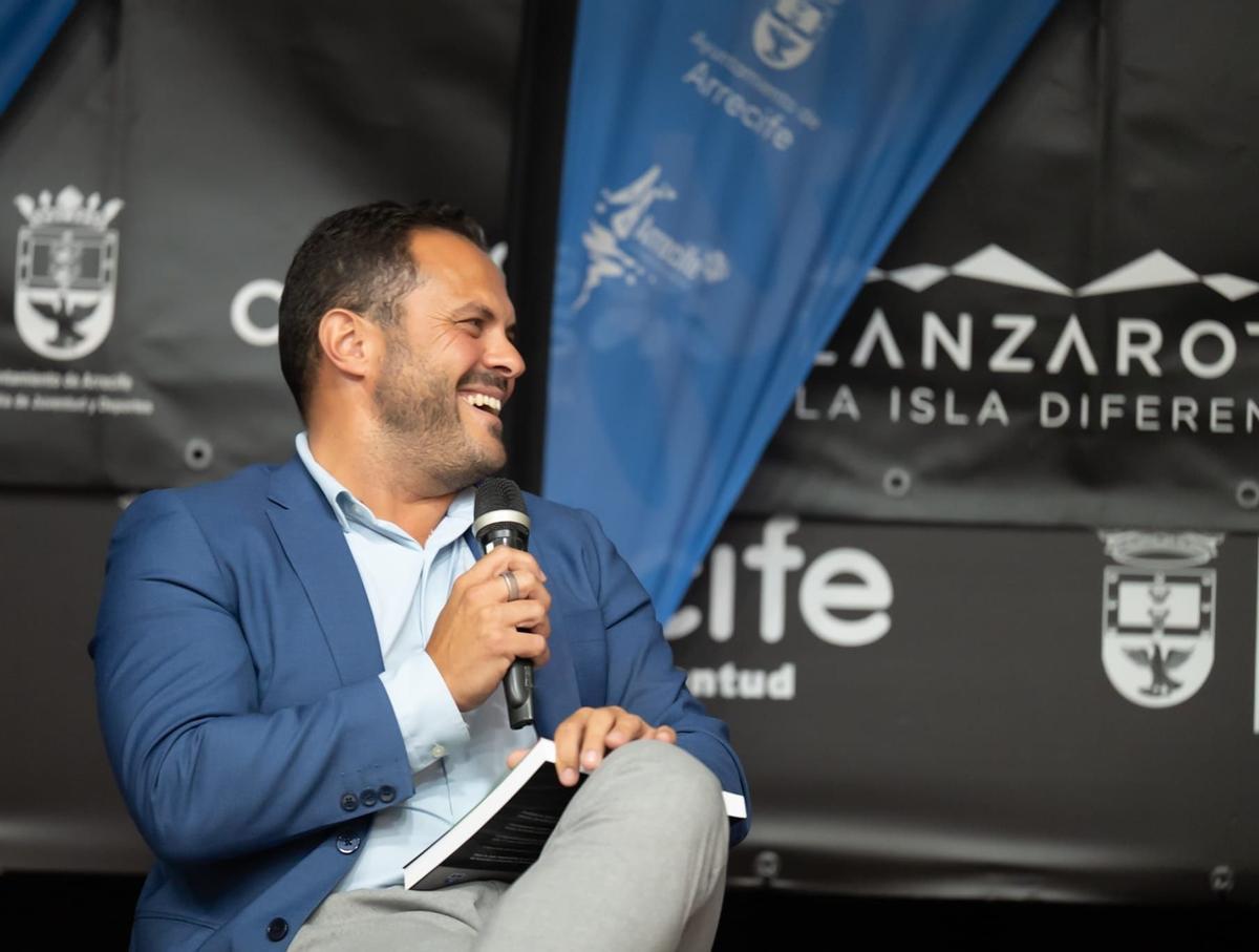 Yonathan de León, el pasado viernes, en la presentación del libro por los 50 años del Club de Balonmano San José Obrero
