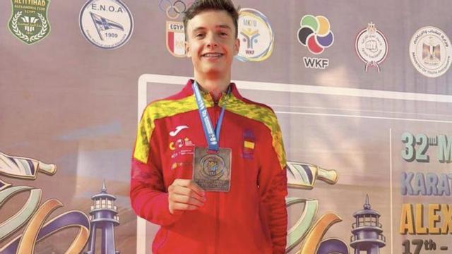 Izan Álvarez, en los Campeonatos del Mediterráneo, en Egipto.