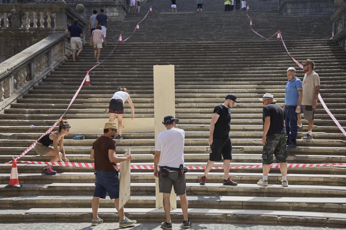 Les imatges dels preparatius per al rodatge d''Enredados' a Girona