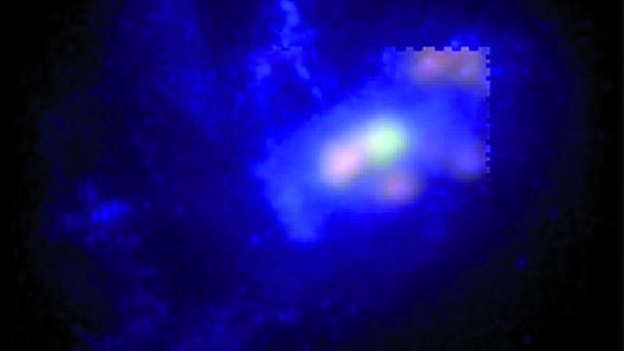 Imagen de la galaxia UCM2325+2318, primera captura de Megara.