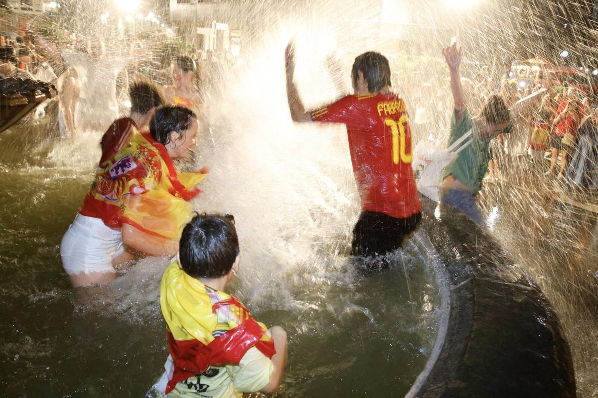Así fue la celebración en Gijón del triunfo de España en el Mundial