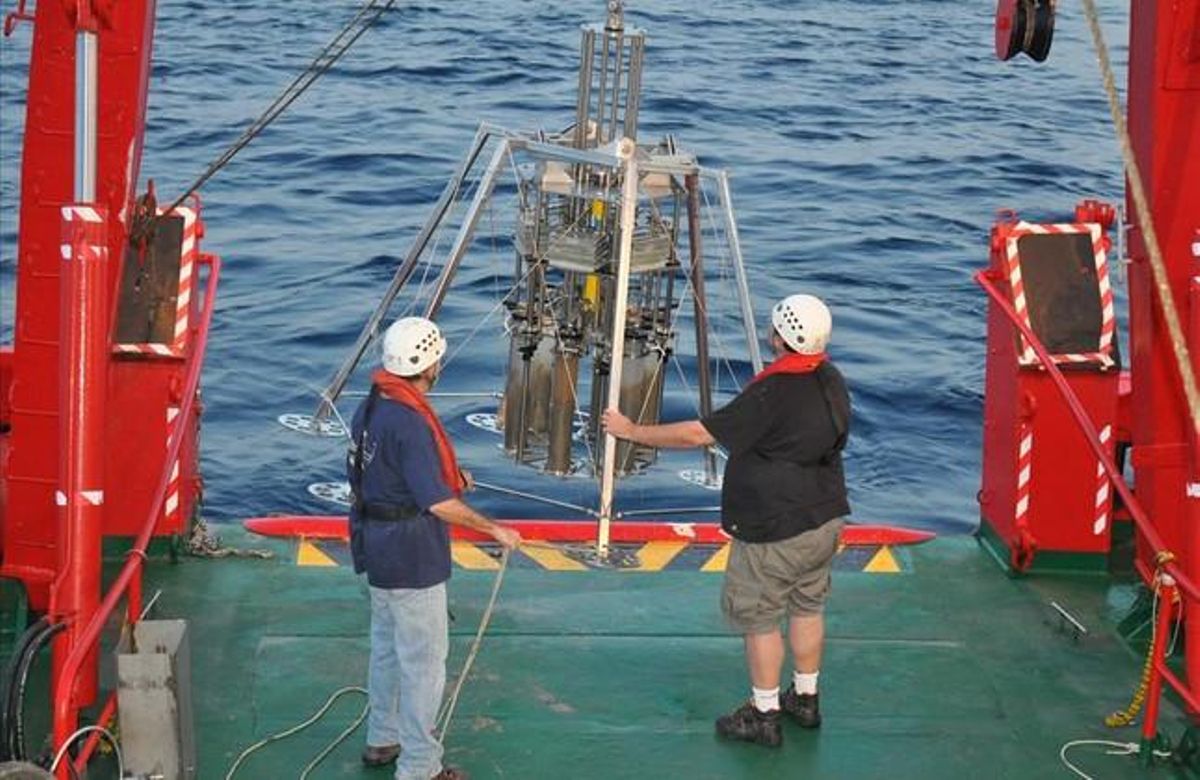 Sonda marina utilitzada per agafar les mostres de l’estudi