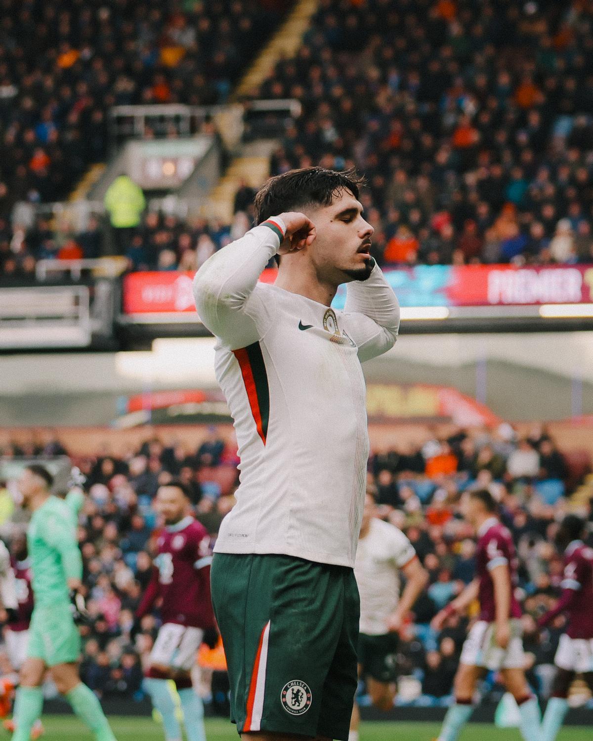 Pedro Neto celebrates his goal against Burnley