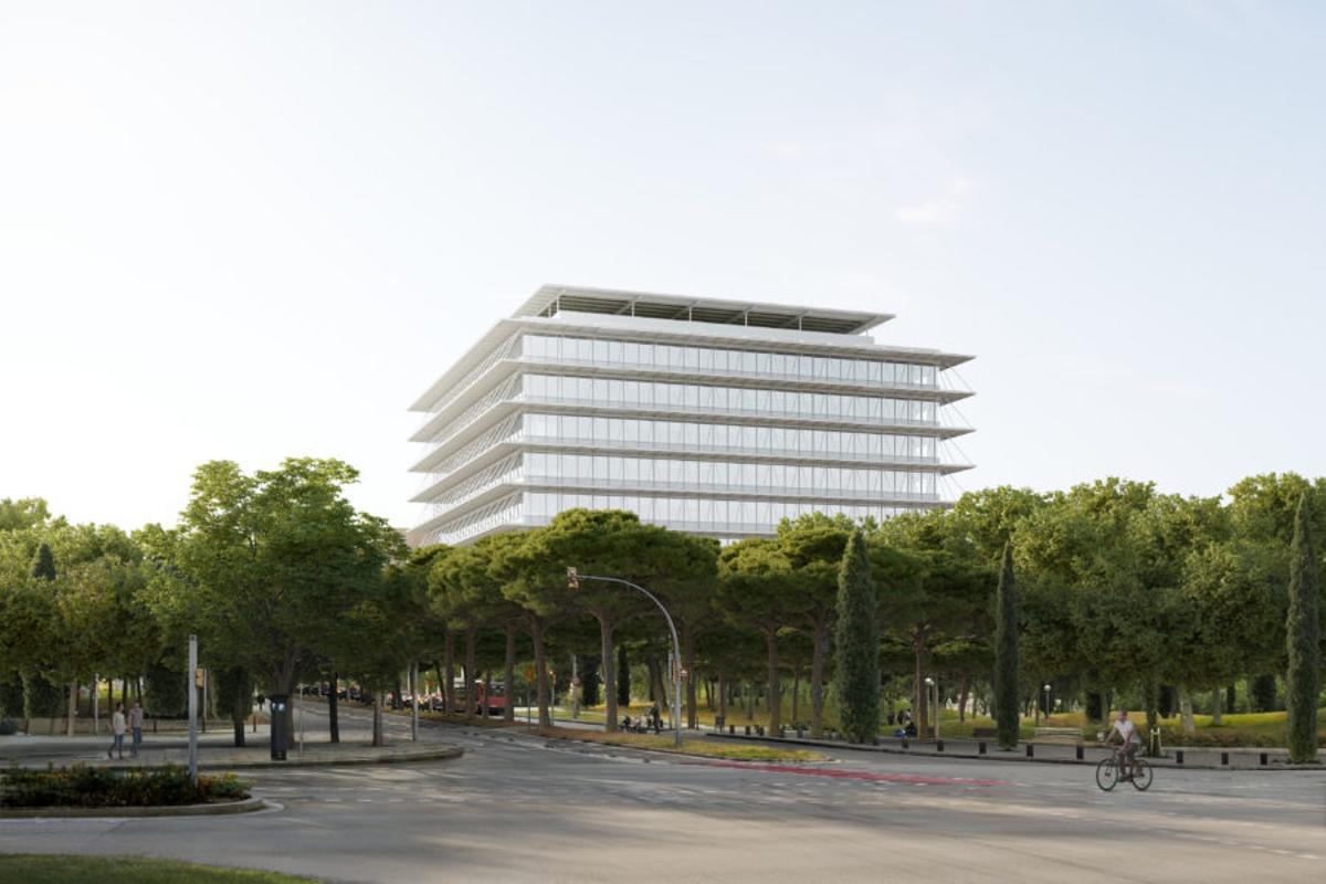 Maqueta del futuro edificio PRBB Ciutadella, de Barozzi Veiga y Antonio Plato