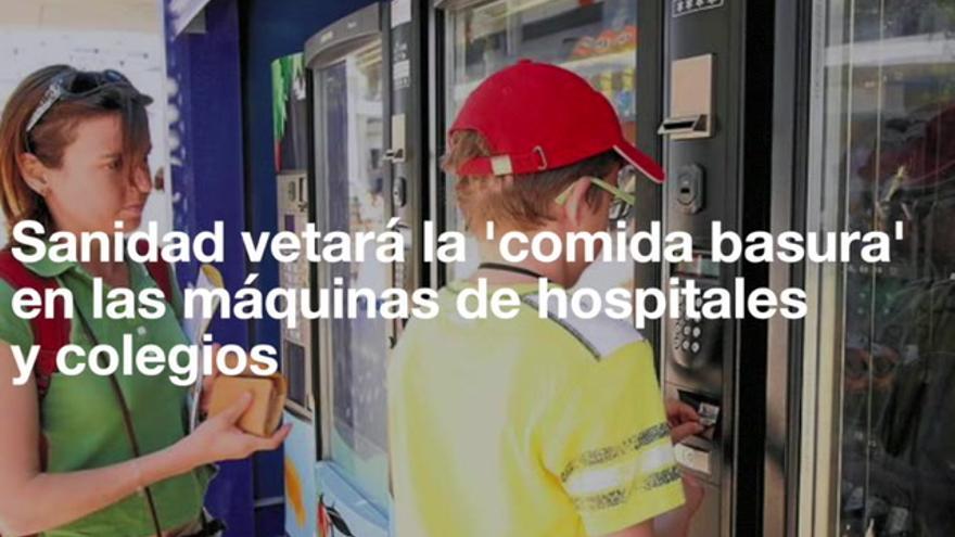 Sanidad vetará la 'comida basura' en las máquinas de hospitales y colegios