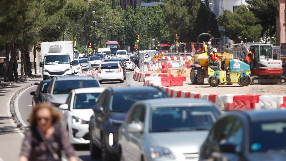 Las obras condicionan el tráfico por toda la ciudad de Zaragoza