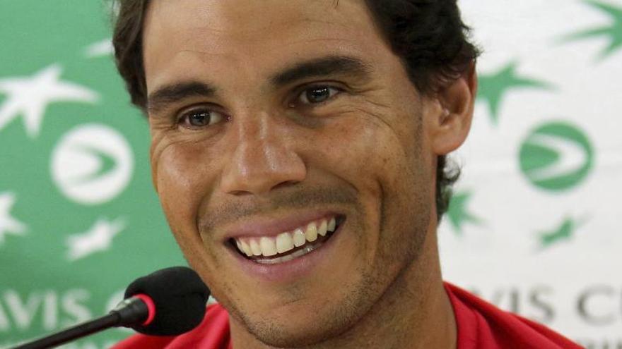 Rafa Nadal, durante la rueda de prensa.