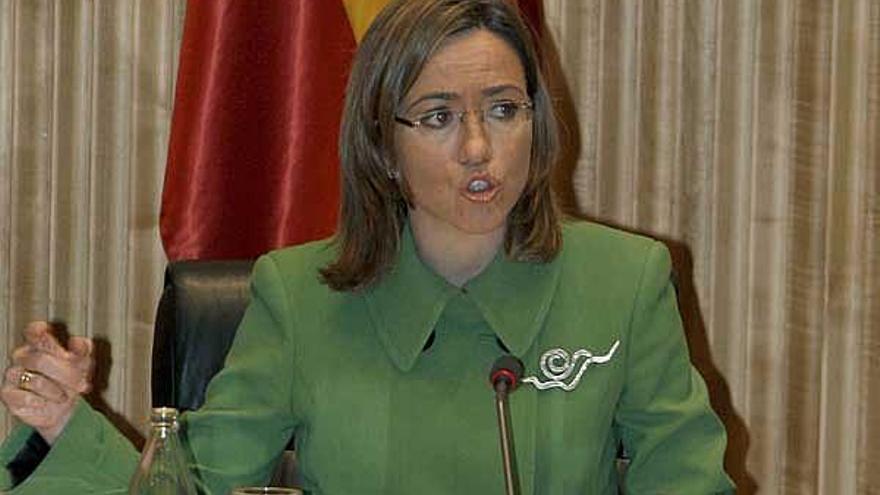 Carme Chacón ayer en el Congreso