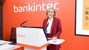 La consejera delegada de Bankinter, Gloria Ortiz, durante una rueda de prensa, en la sede de Bankinter, a 22 de enero de 2026, en Madrid (España).